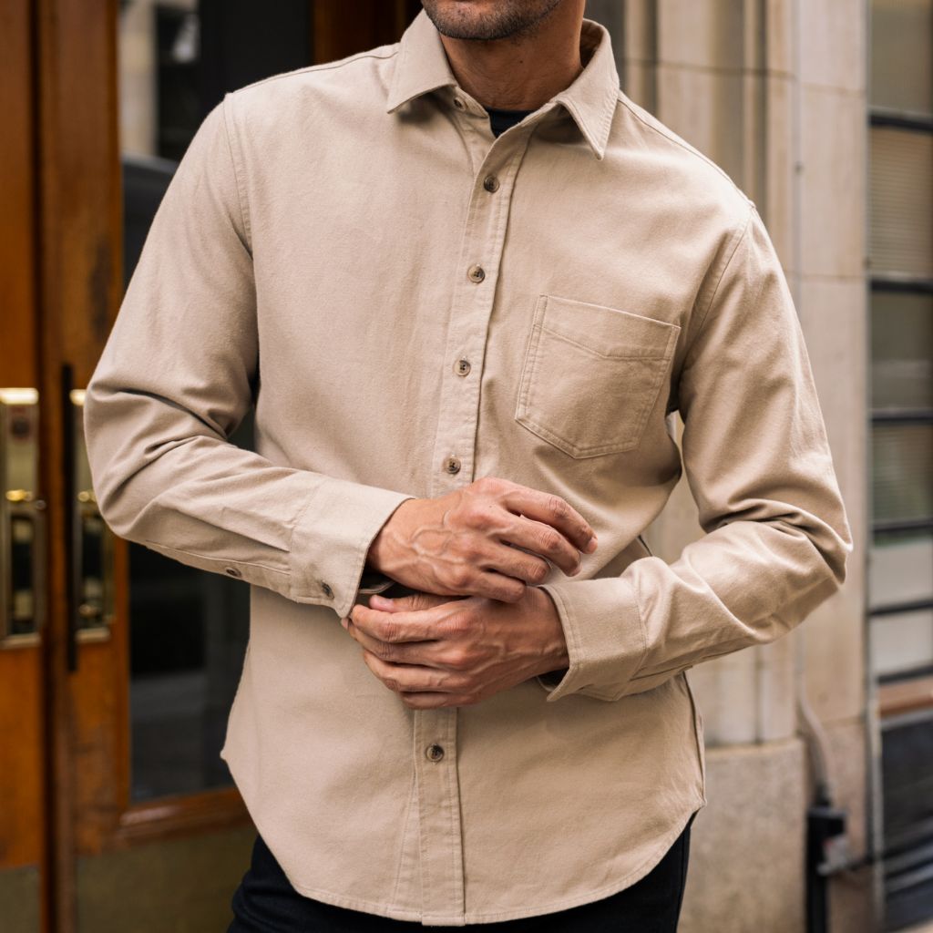 Solid Shirt | Taupe - Image 6