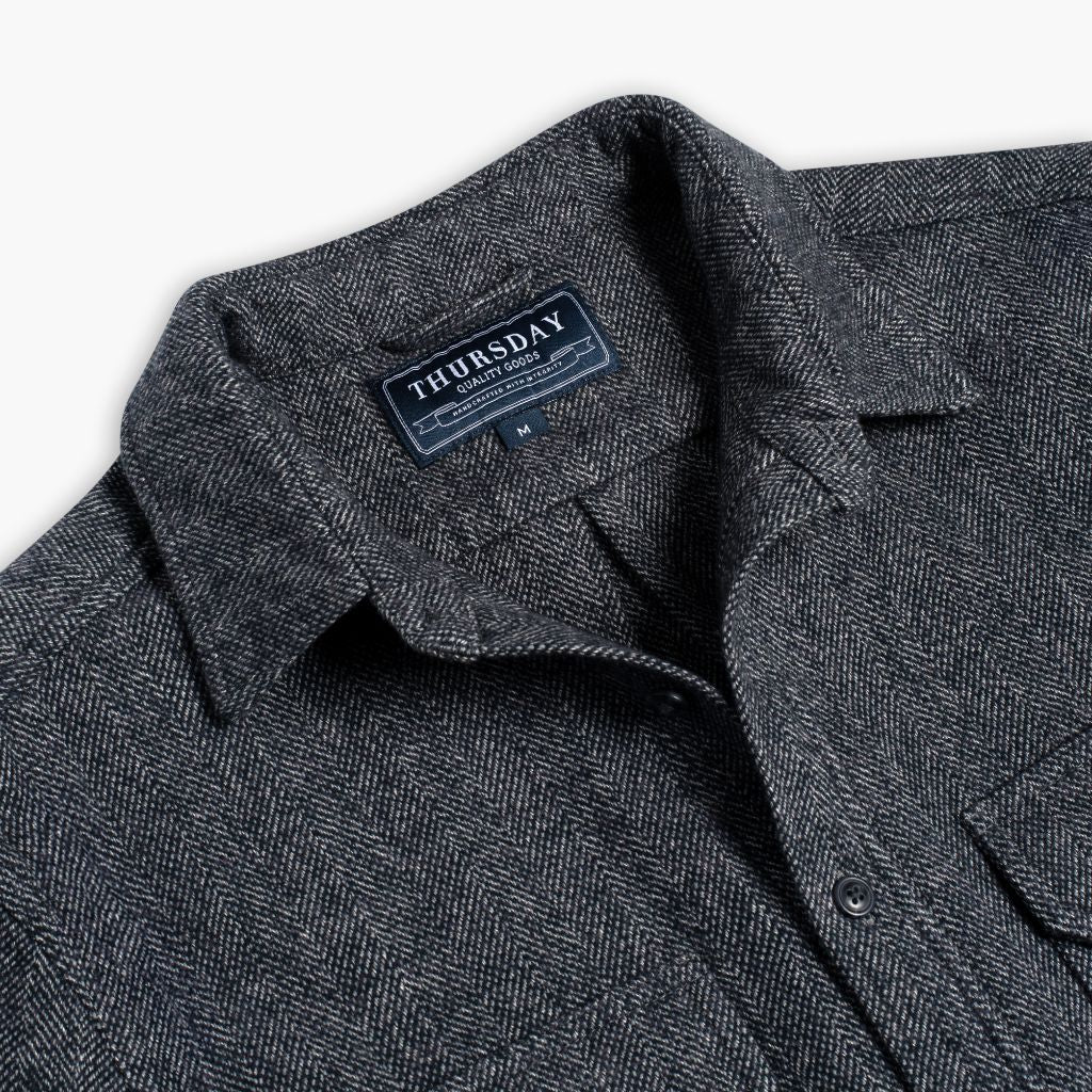 Summit Flannel Shirt | Blue Herringbone - Image 4