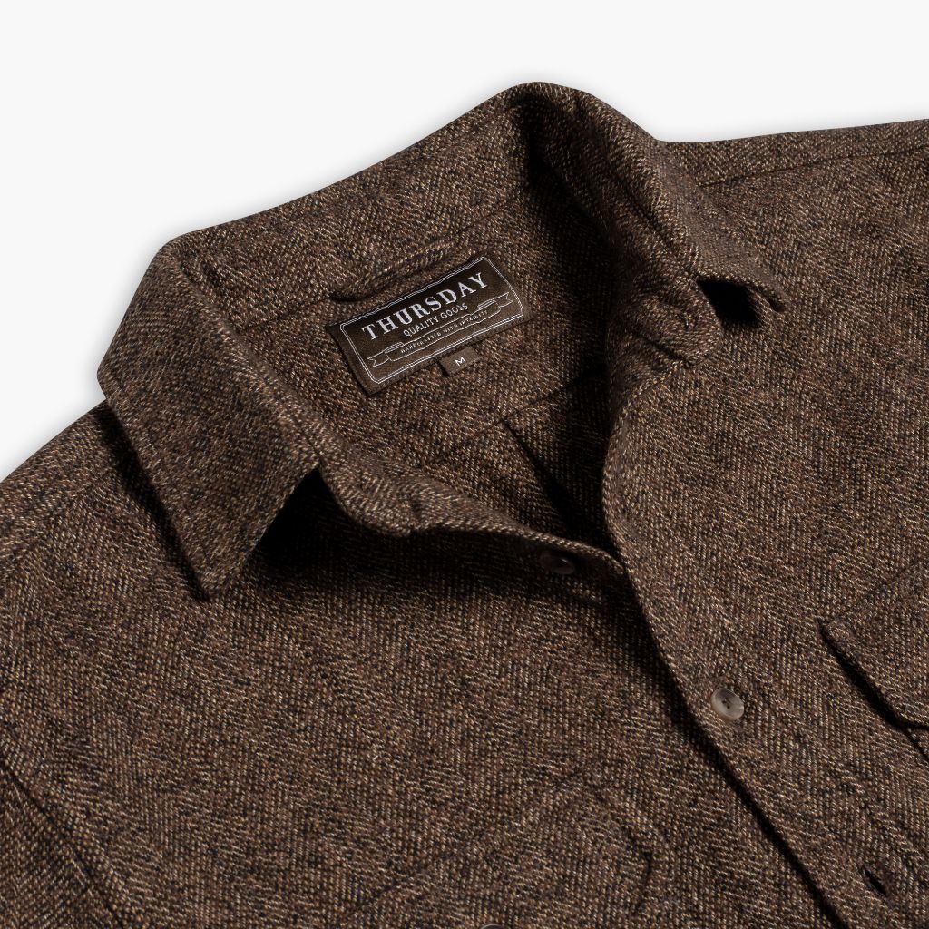 Summit Flannel Shirt | Brown Herringbone - Image 4