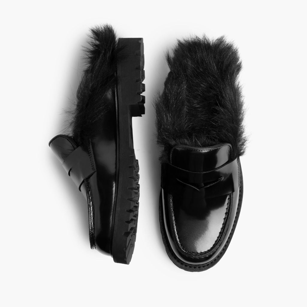 Penny Mule | Black Shearling - Image 3