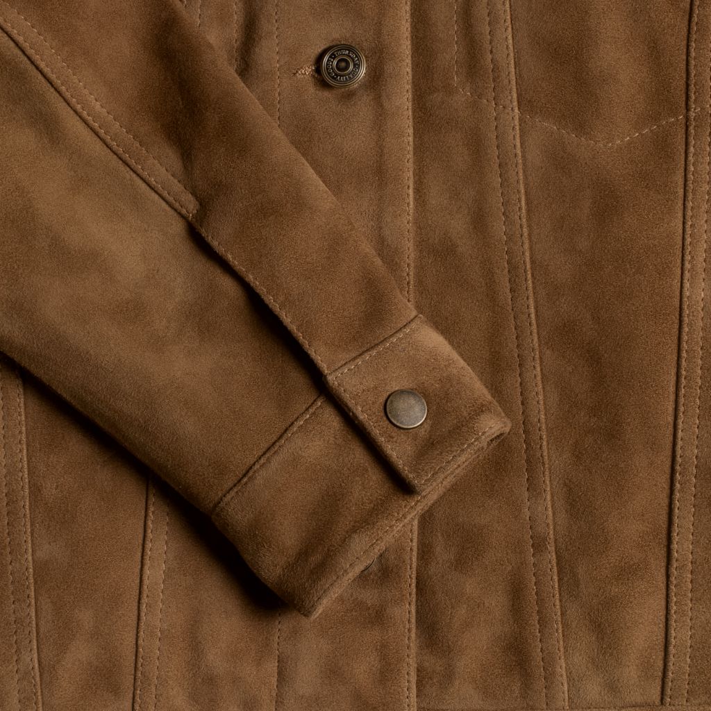Suede Trucker Jacket | Dusty - Image 8