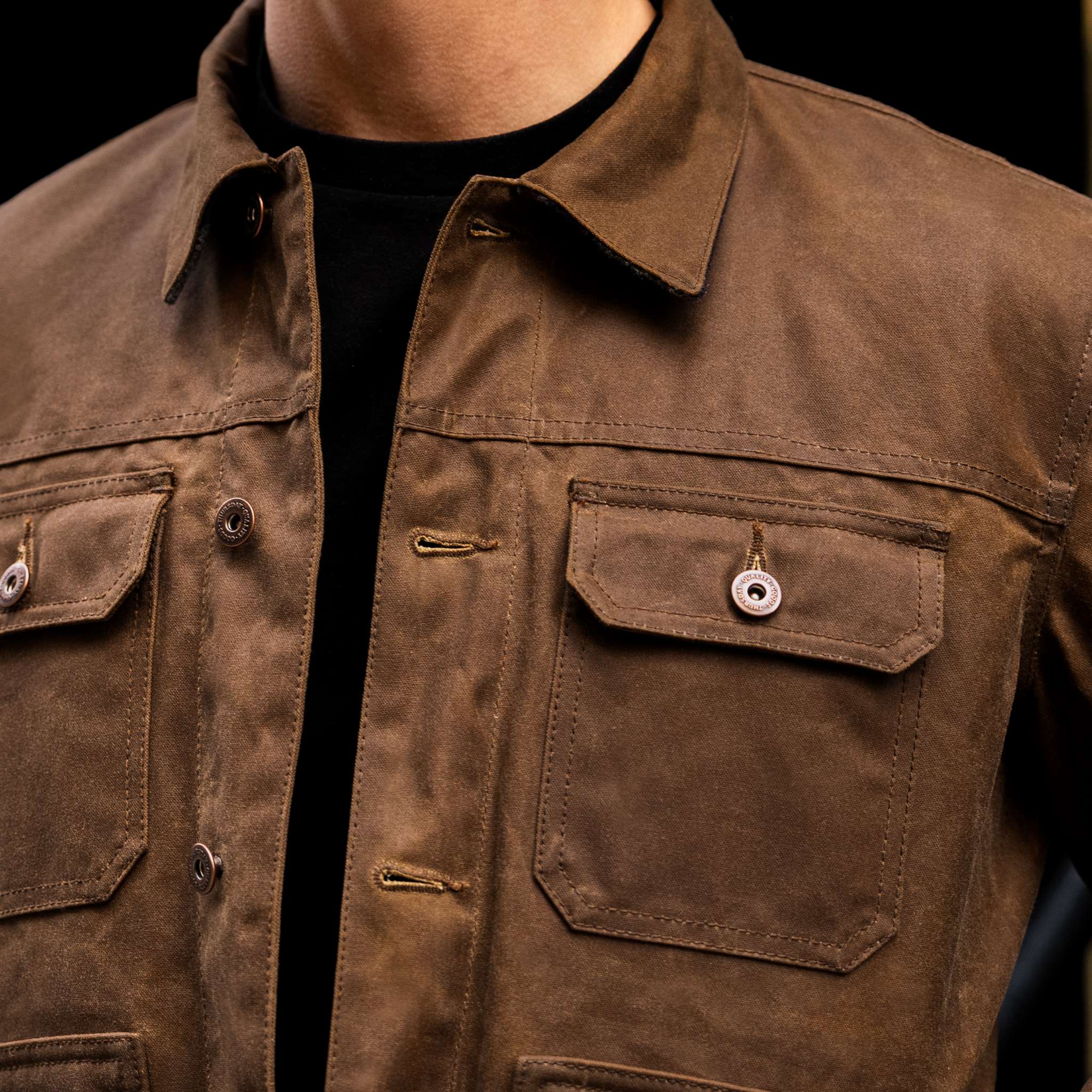 Waxed Trucker Jacket | Coyote - Image 2