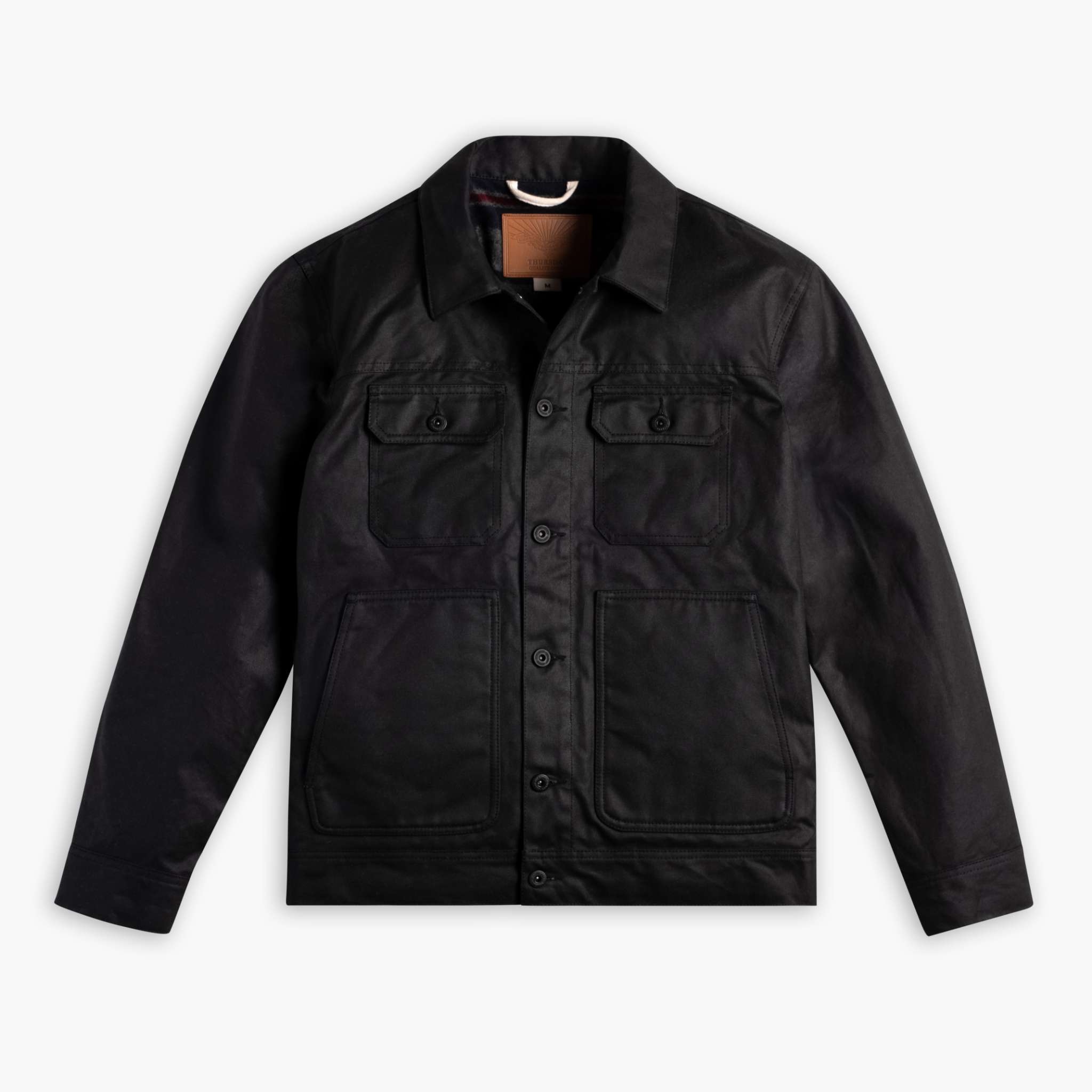 Waxed Trucker Jacket | Black - Image 4